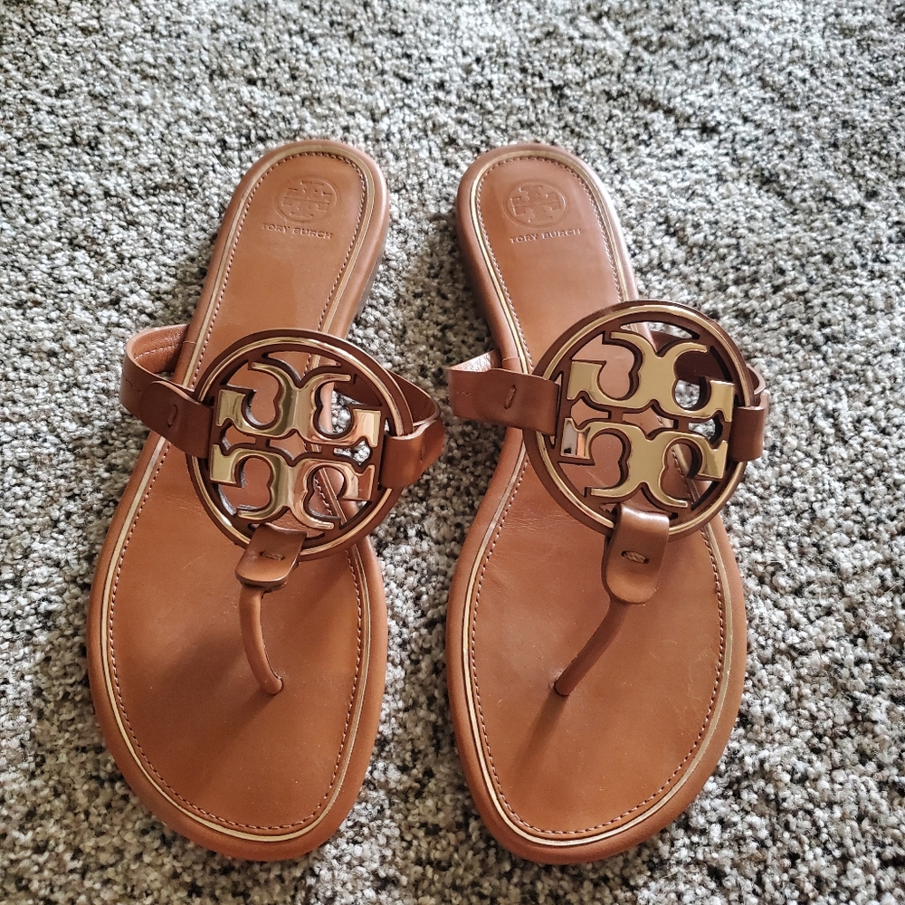 Tory Burch Miller Metal-Logo Sandal